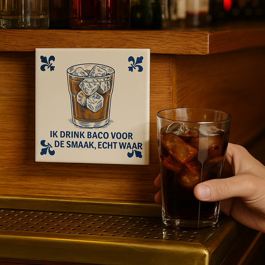 Baco - Delft Blue tile with humor