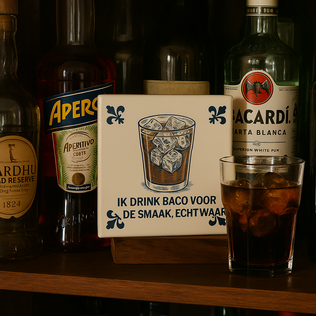 Baco - Delft Blue tile with humor