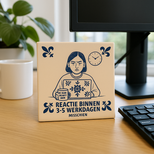 Response within 3-5 business days (maybe) - Delft Blue Tile With Humor