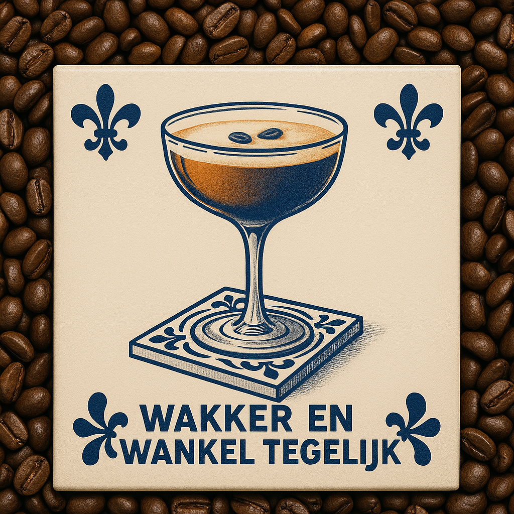 Espresso Martini - Delft Blue Tile with Humor