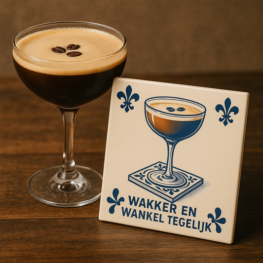 Espresso Martini - Delft Blue Tile with Humor
