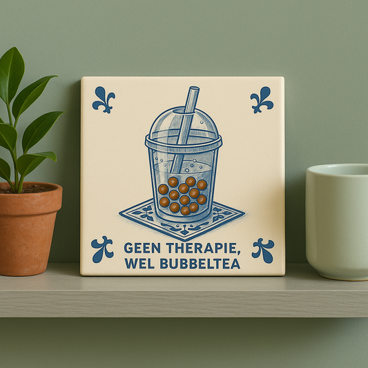 No therapy, but bubble tea – Delft Blue Tile