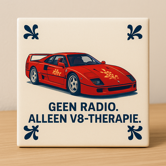 Ferrari F40 - Delft Blue Tile with humor