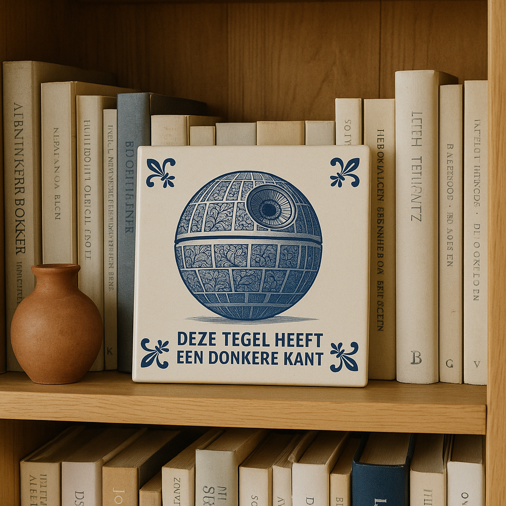 Death Star - Delft Blue Tile with humor