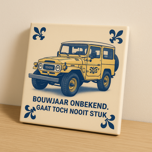 Toyota Land Cruiser – Delft Blue Tile with humor