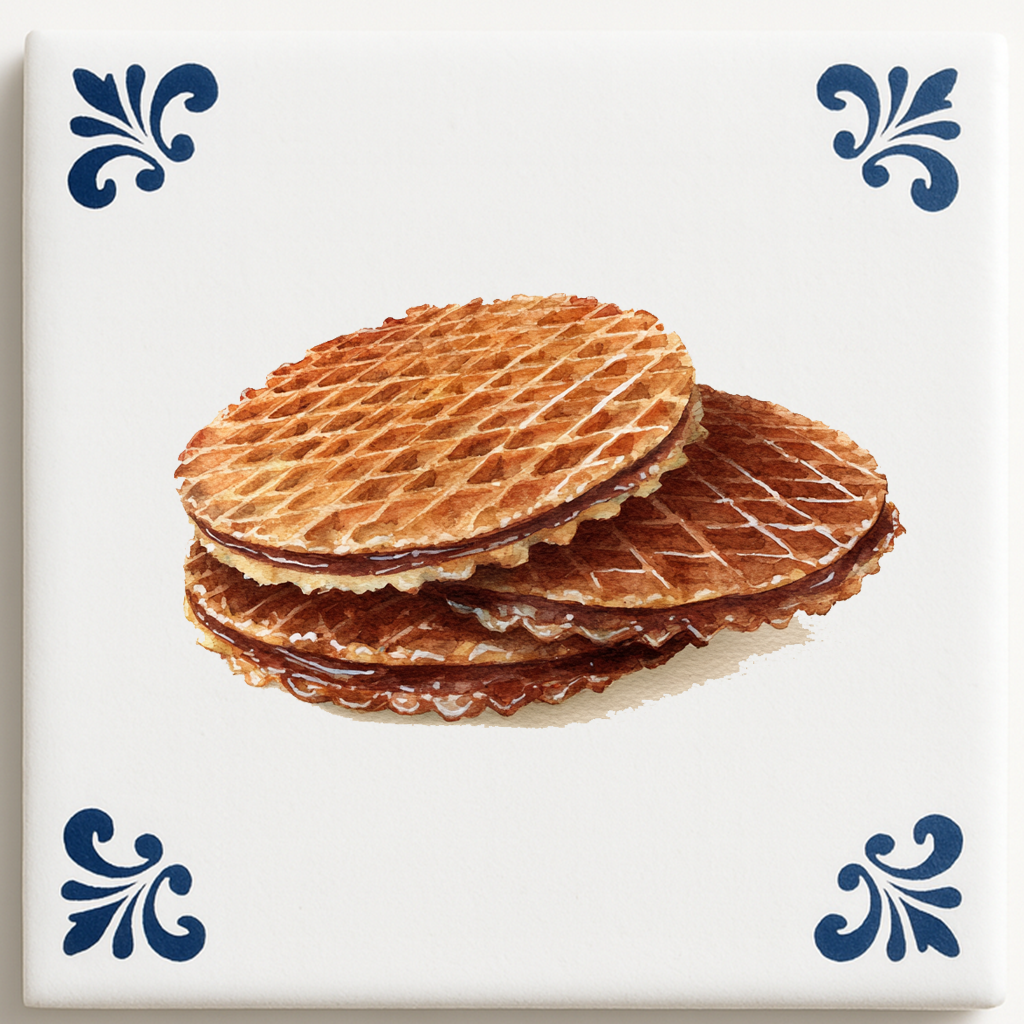 Stroopwafel in Delft Blue