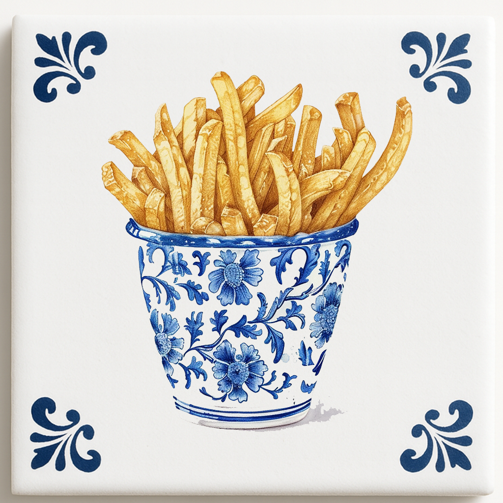 Fries Tile in Delft Blue