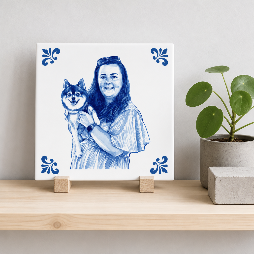 Delfts blauw tegelontwerp