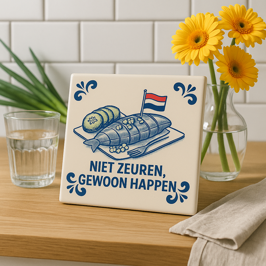 Don't whine, just do it - Delft Blue Tile with Humor