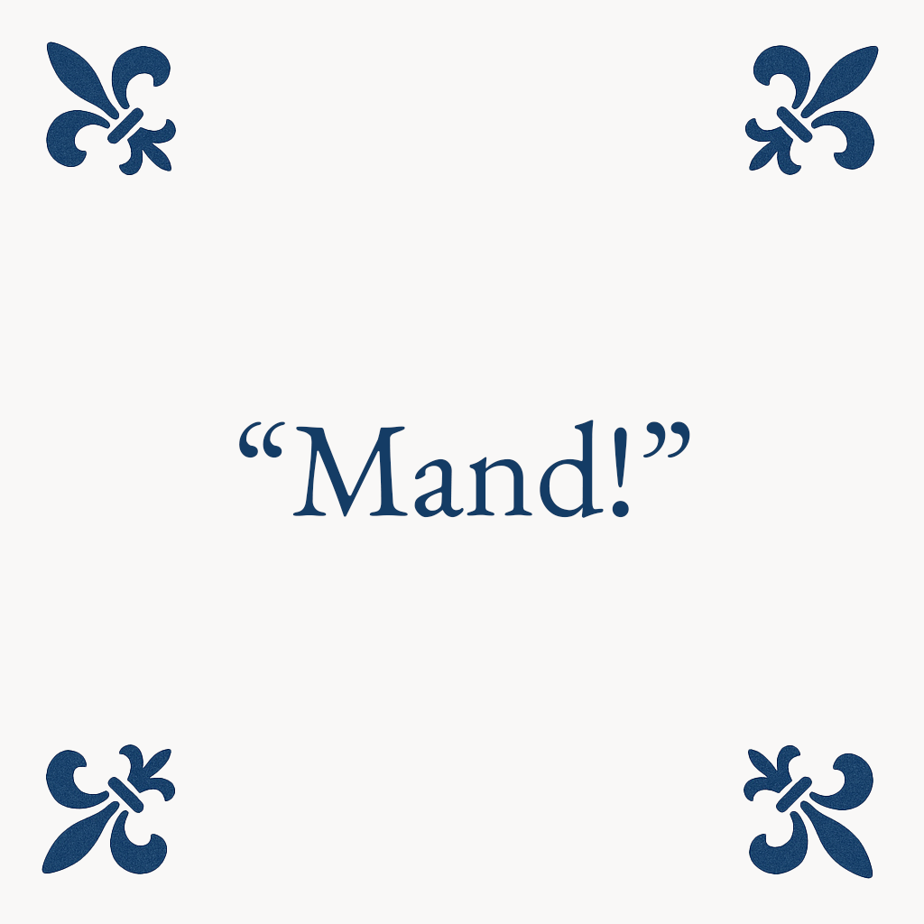 Basket - Slightly shorter tile - Delft Blue Tile with Humor