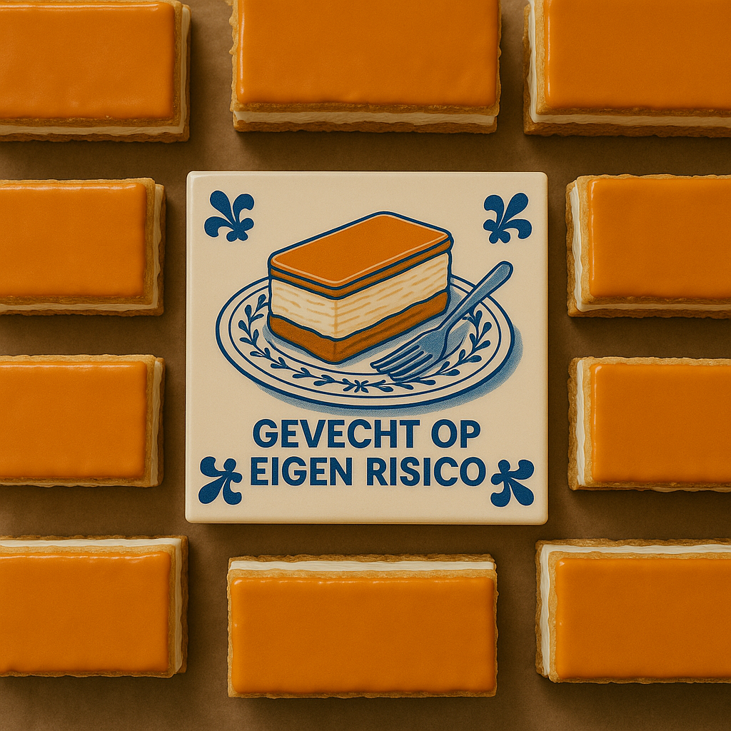 Fight at Your Own Risk - Delft Blue tile with humor