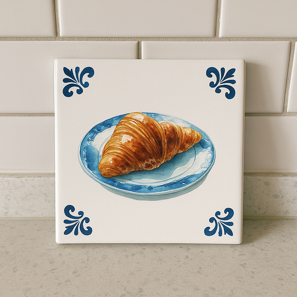 Croissant in Delft Blue