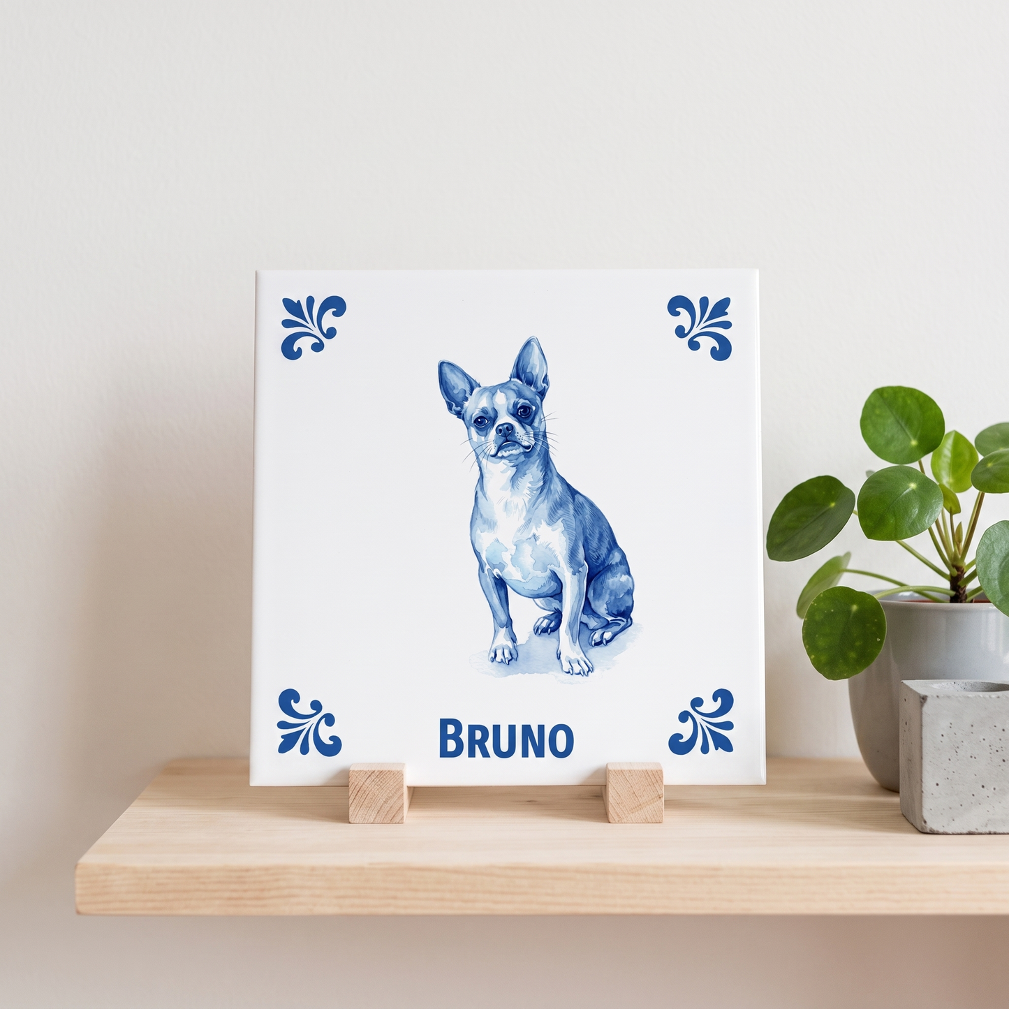 Delfts blauw tegelontwerp Bruno