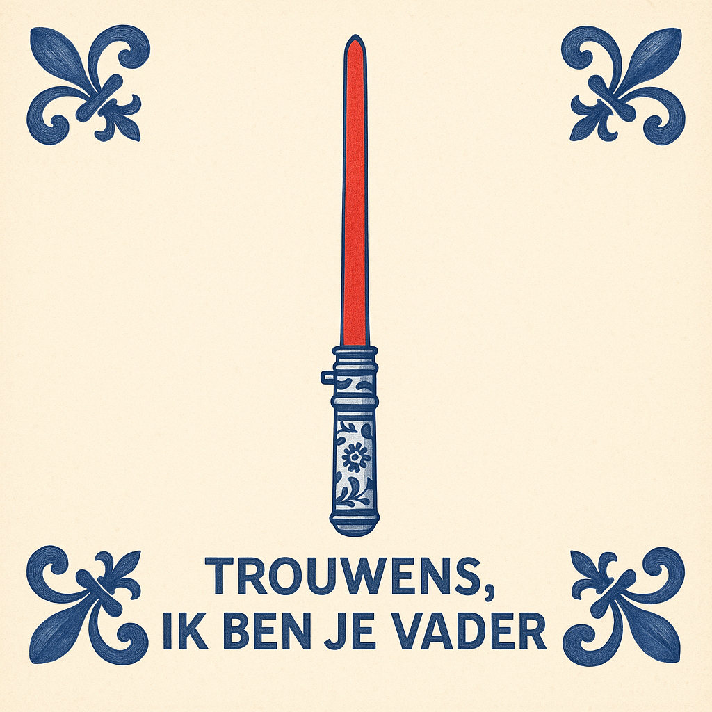 Darth Fader - Delfts Blauwe Tegel Met Humor