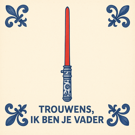 Darth Fader - Delfts Blauwe Tegel Met Humor