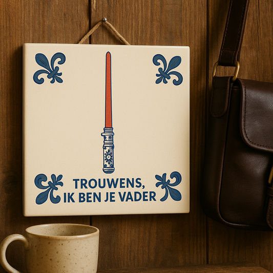 Darth Fader - Delfts Blauwe Tegel Met Humor