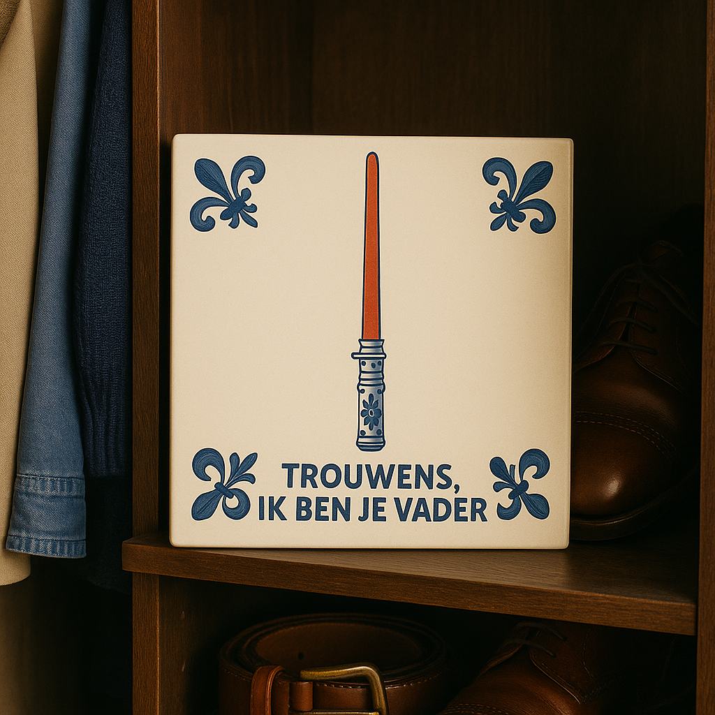 Darth Fader - Delfts Blauwe Tegel Met Humor