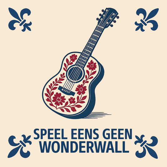 Gitaar - Speel eens géén Wonderwall - Delfts Blauwe Tegel Met Humor