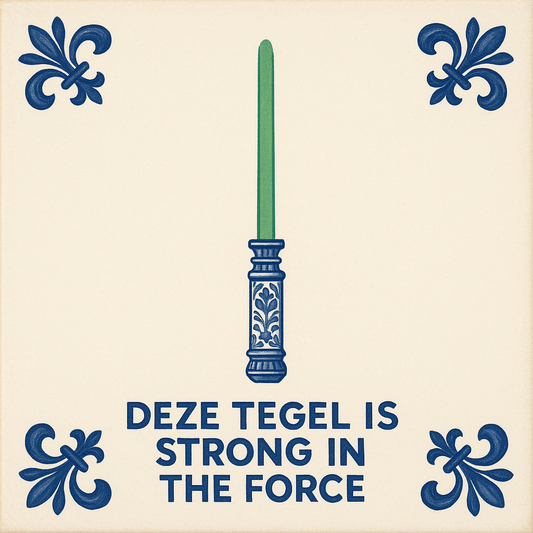 Jedi - Strong in the Force - Delfts Blauwe Tegel met humor