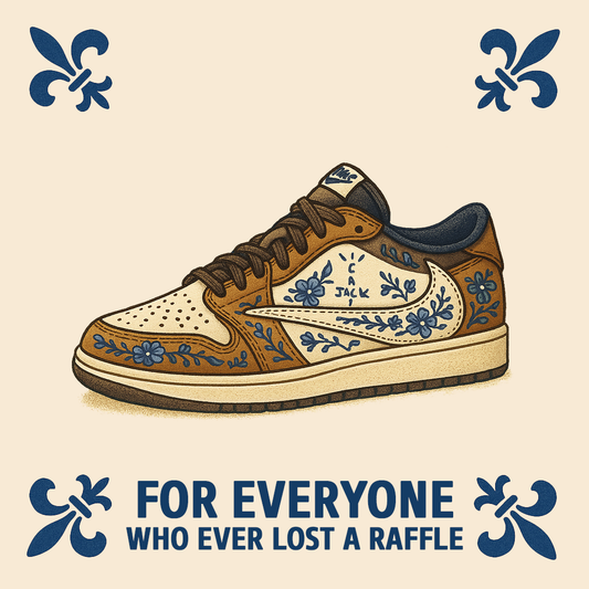 LIMITED EDITION TRAVIS SCOTT TILE SNEAKER - Delfts Blauwe tegel met humor