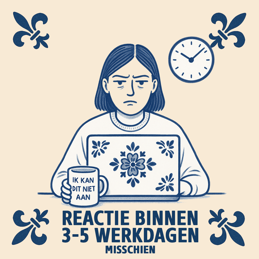 Reactie binnen 3-5 werkdagen (misschien) - Delfts Blauwe Tegel Met Humor