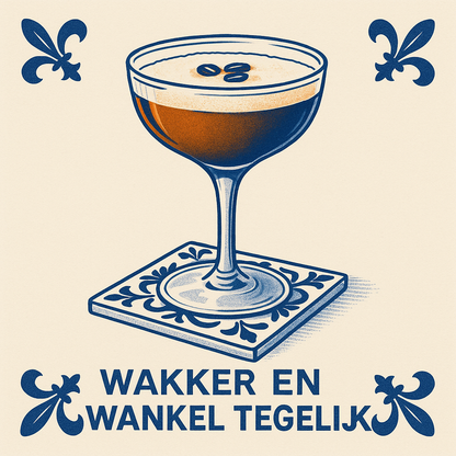Espresso Martini - Delft Blue Tile with Humor