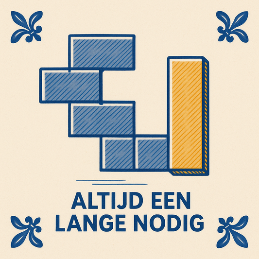 Tetris - Altijd een lange nodig - Delfts Blauwe Tegel
