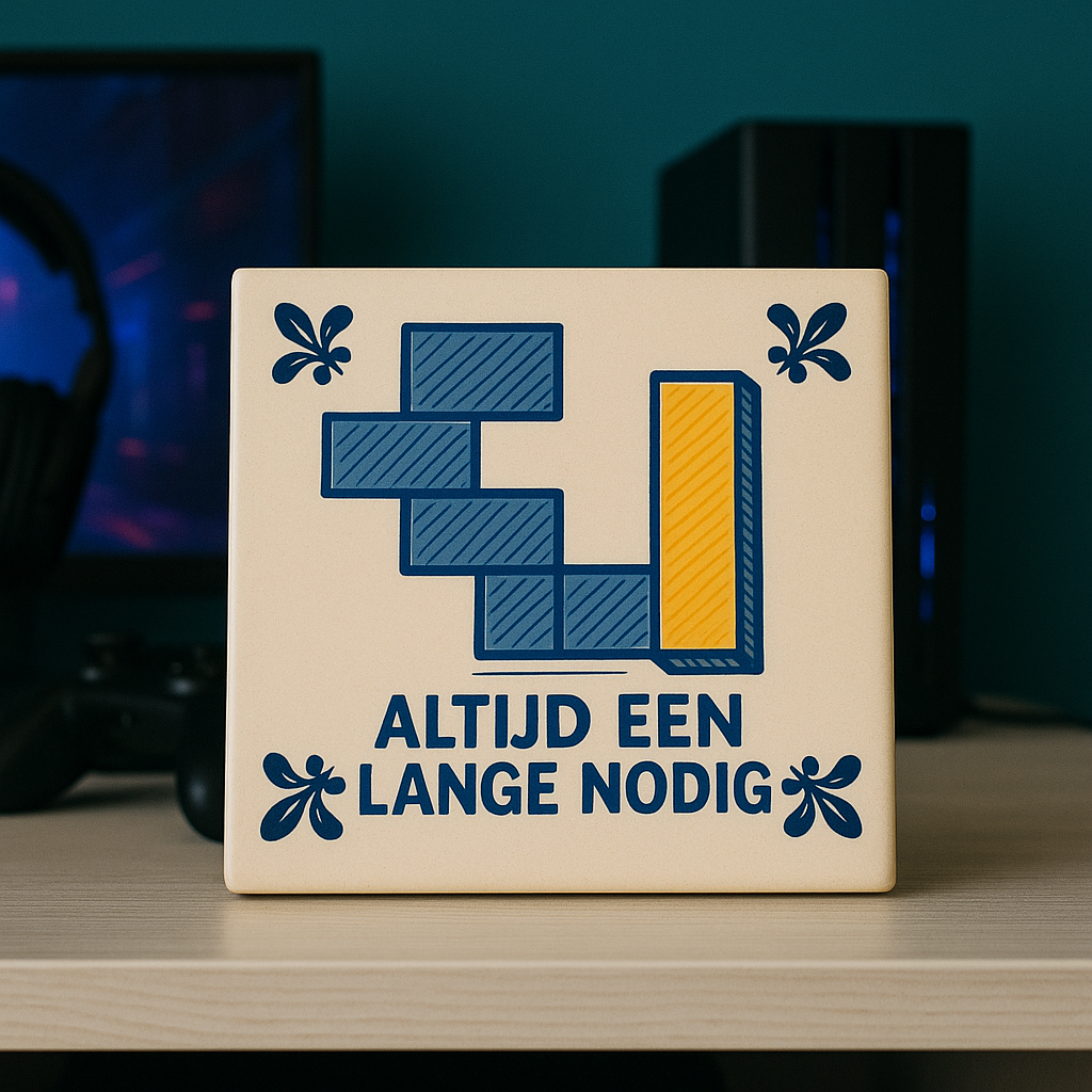 Tetris - Altijd een lange nodig - Delfts Blauwe Tegel