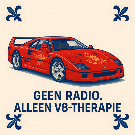 Ferrari F40 - Delfts Blauwe Tegel met humor