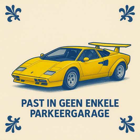 Lamborghini Countach -  Delfts Blauwe Tegel Met Humor