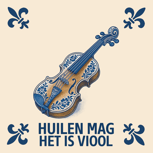 Viool - Huilen mag, het is viool - Delfts Blauwe Tegel Met Humor