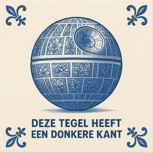 Death Star - Delft Blauwe Tegel met humor