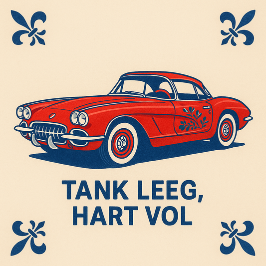 Chevrolet Corvette - Delfts Blauwe Tegel Met Humor
