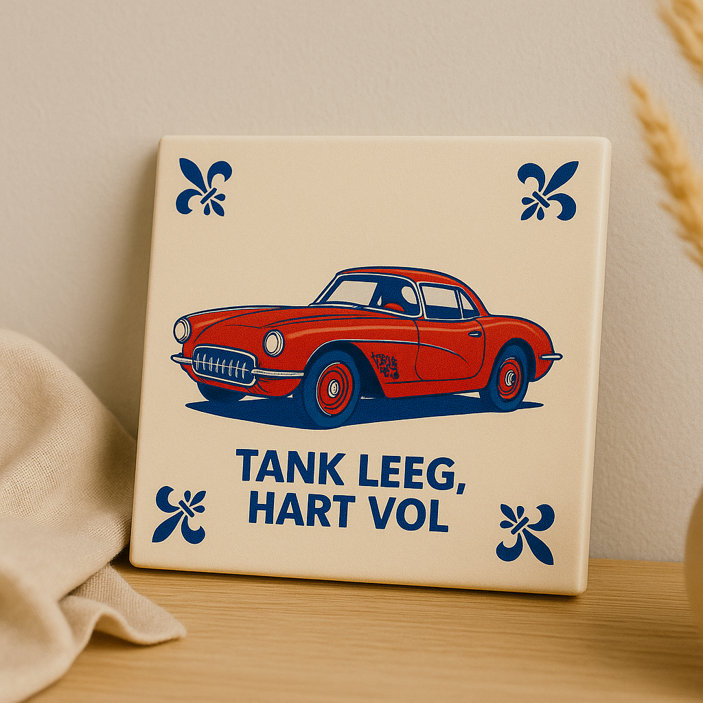 Chevrolet Corvette - Delfts Blauwe Tegel Met Humor