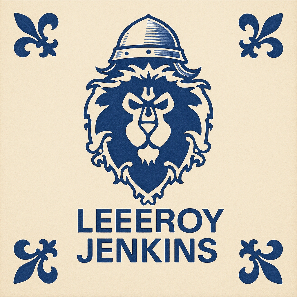 WoW - Leroy Jenkins - Delfts Blauwe Tegel met humor