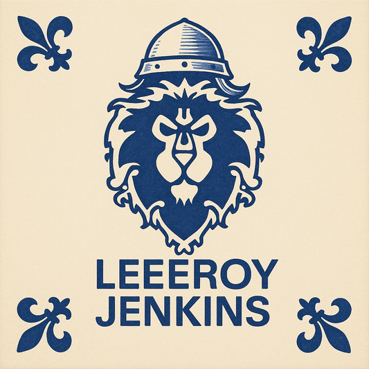 WoW - Leroy Jenkins - Delfts Blauwe Tegel met humor