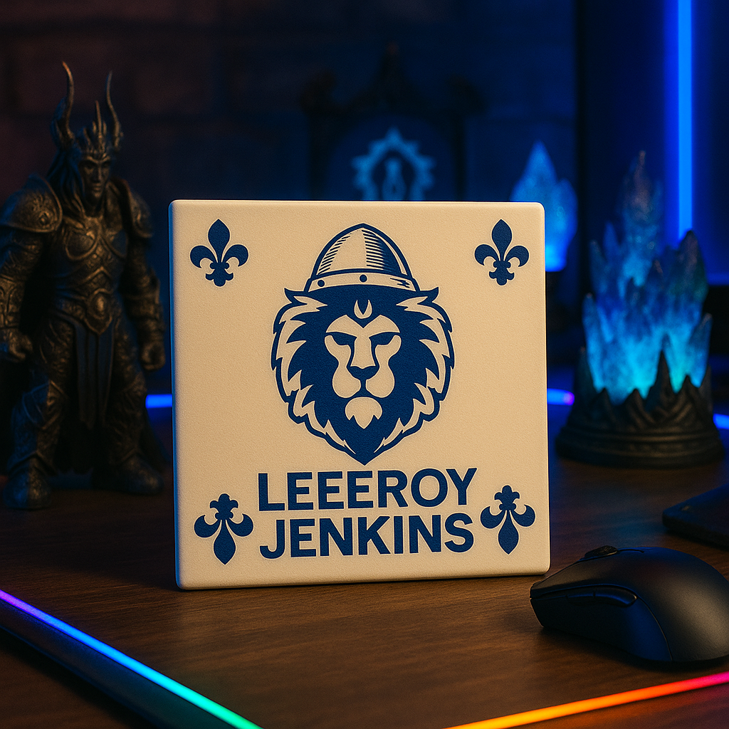 WoW - Leroy Jenkins - Delfts Blauwe Tegel met humor