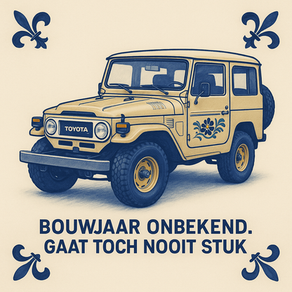 Toyota Land Cruiser – Delft Blue Tile with humor