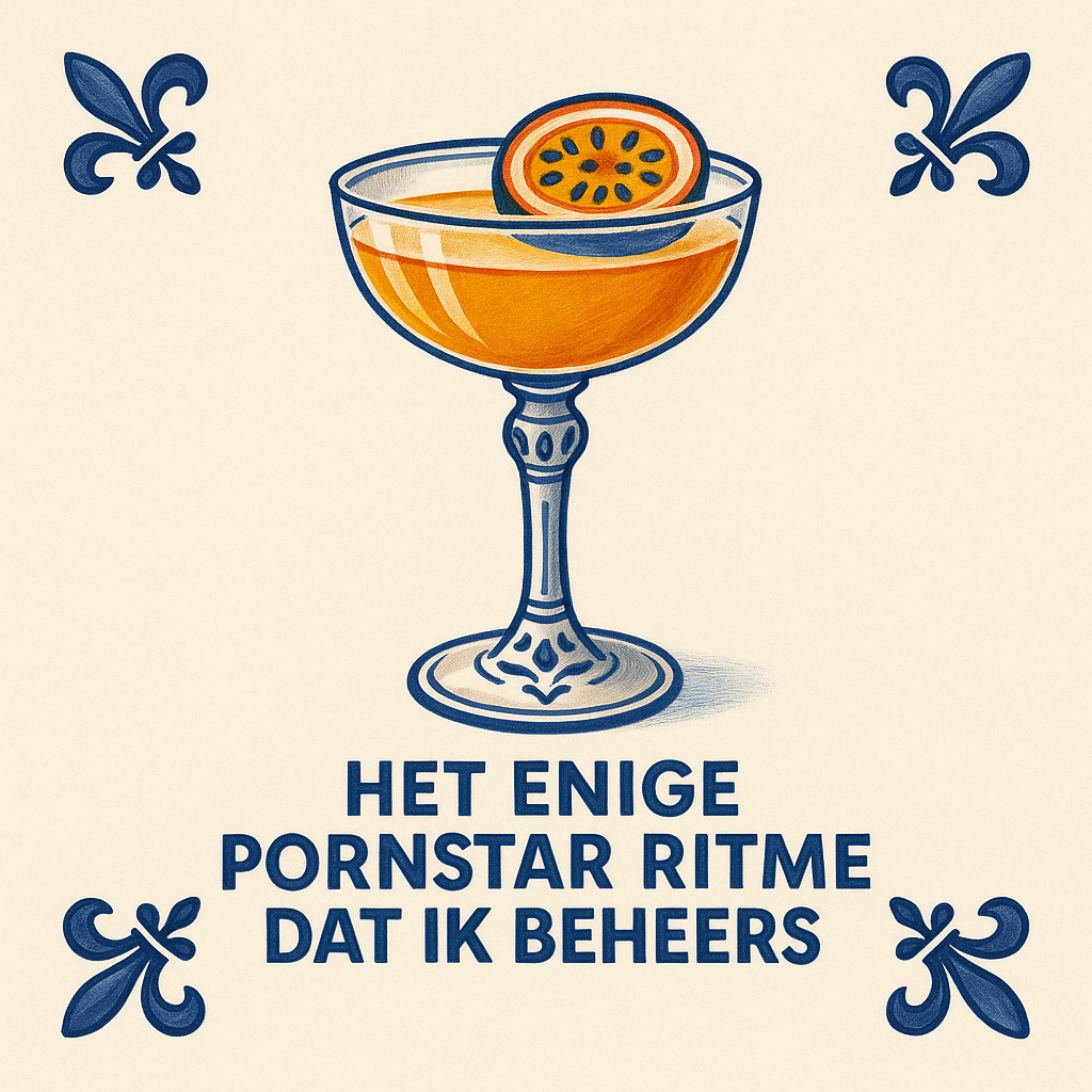 Het enige pornstar ritme dat ik beheers – Delfts Blauwe Tegel met humor