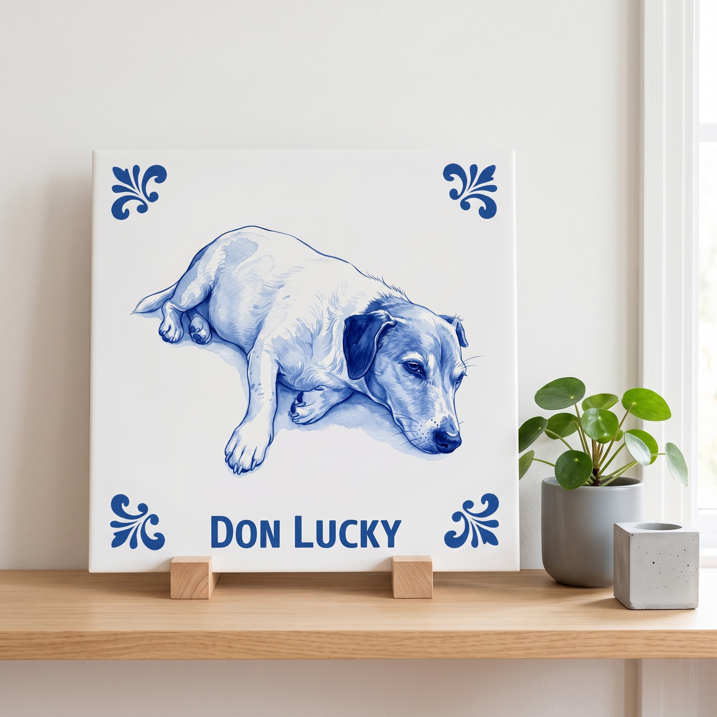 Delfts blauw tegelontwerp Don Lucky