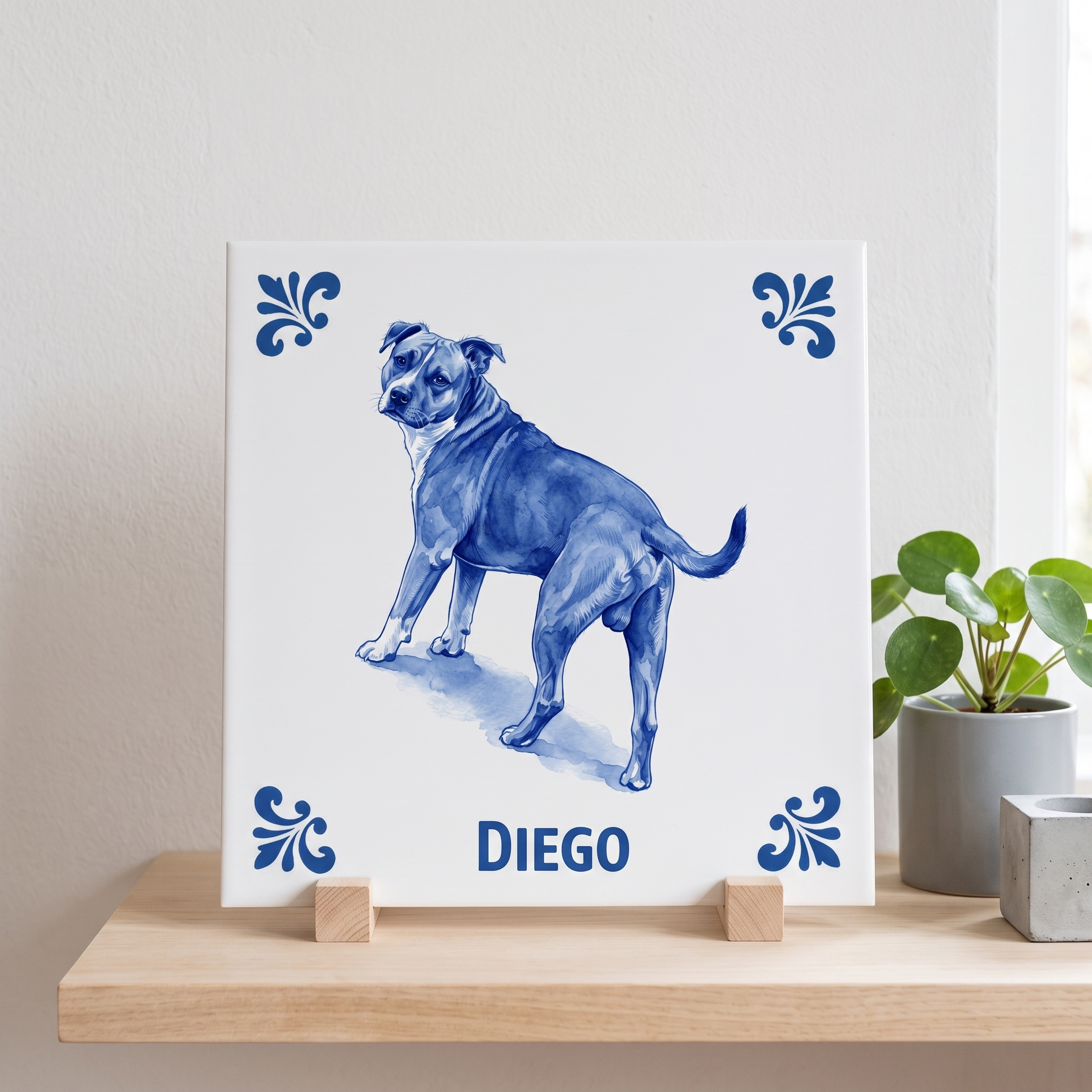 Delfts blauw tegelontwerp Diego