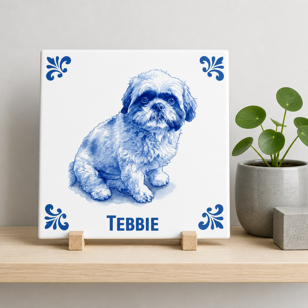Delfts blauw tegelontwerp Tebbie