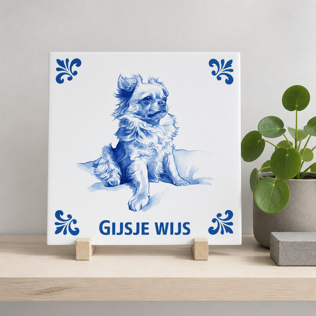 Delfts blauw tegelontwerp Gijsje wijs
