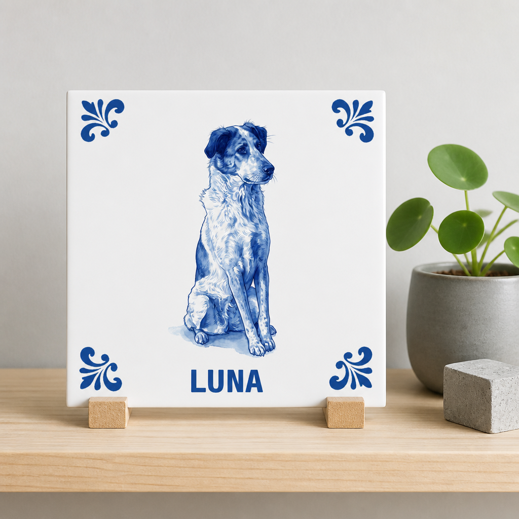 Delfts blauw tegelontwerp Luna