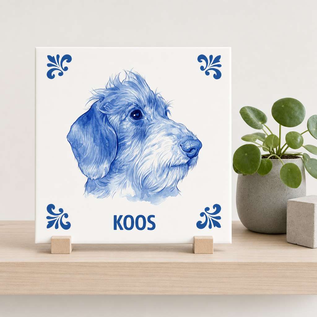 Delfts blauw tegelontwerp Koos