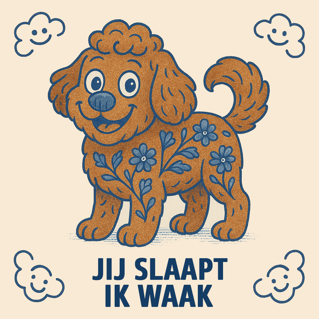 Jij Slaapt, Ik Waak - Delfts Blauwe Tegel Met Humor