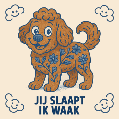You Sleep, I Wake - Delft Blue Tile with Humor
