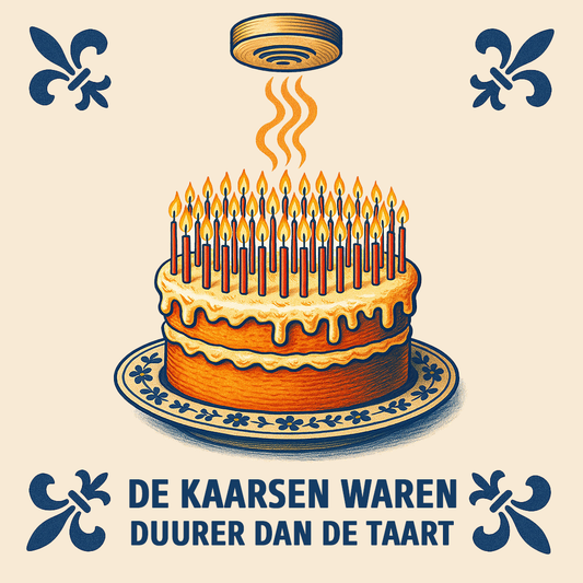 Verjaarsdag - De kaarsen waren duurder dan de taart - Delfts Blauw met Humor