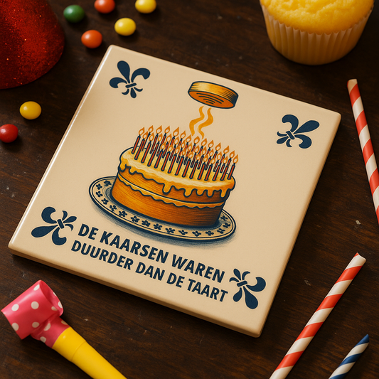 Verjaarsdag - De kaarsen waren duurder dan de taart - Delfts Blauw met Humor