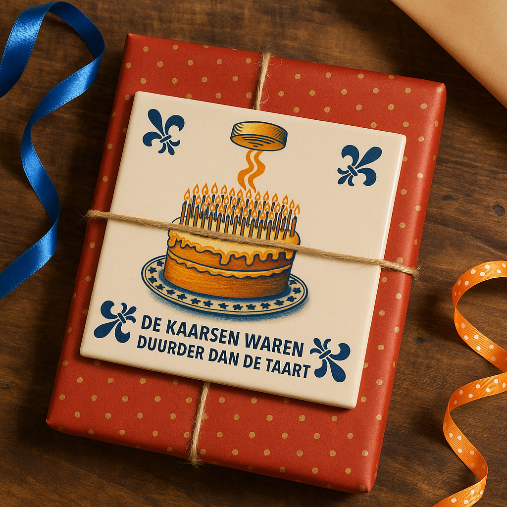 Verjaarsdag - De kaarsen waren duurder dan de taart - Delfts Blauw met Humor